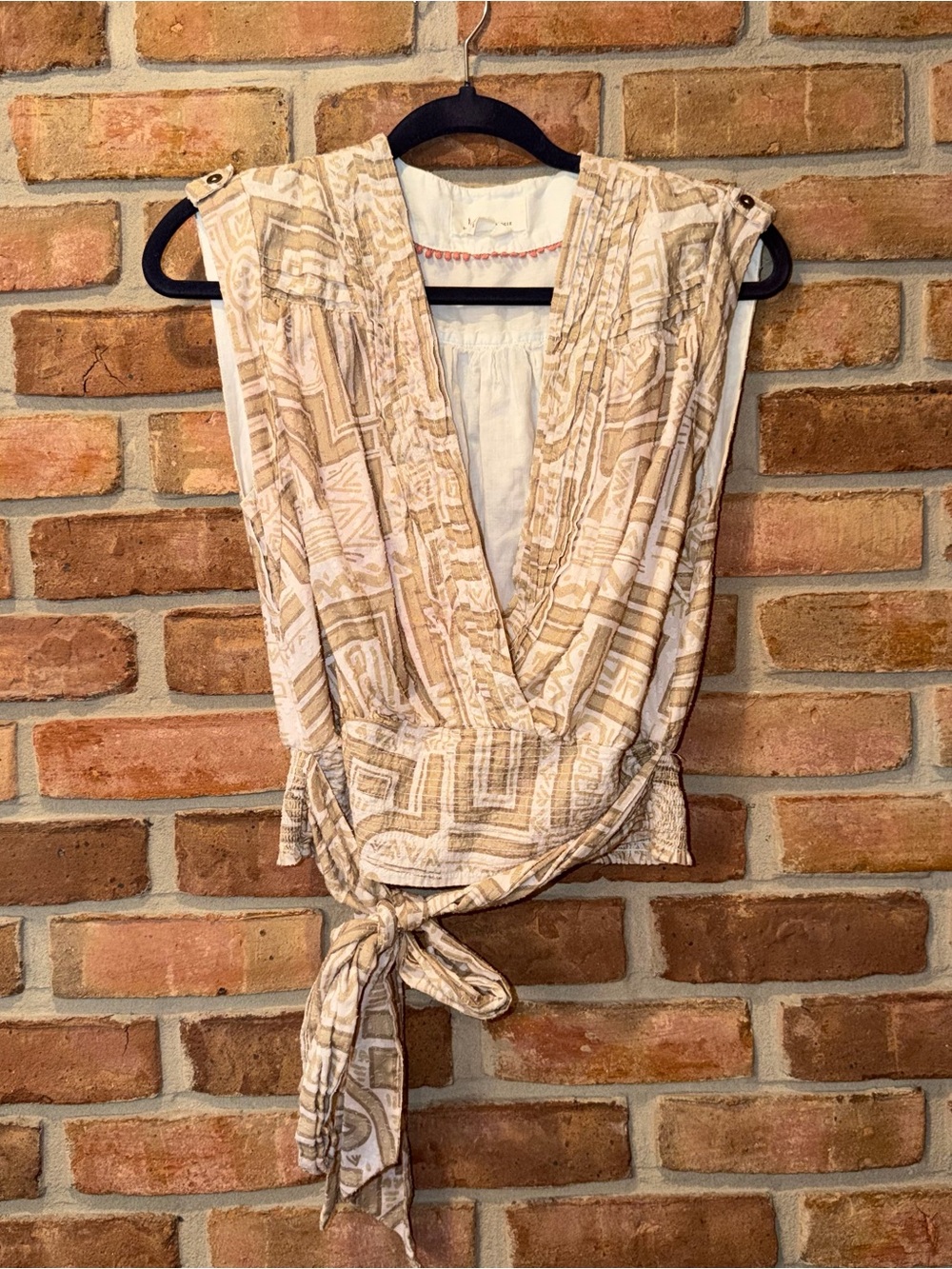 By Anthropologie Sleeveless Wrap Top size Small